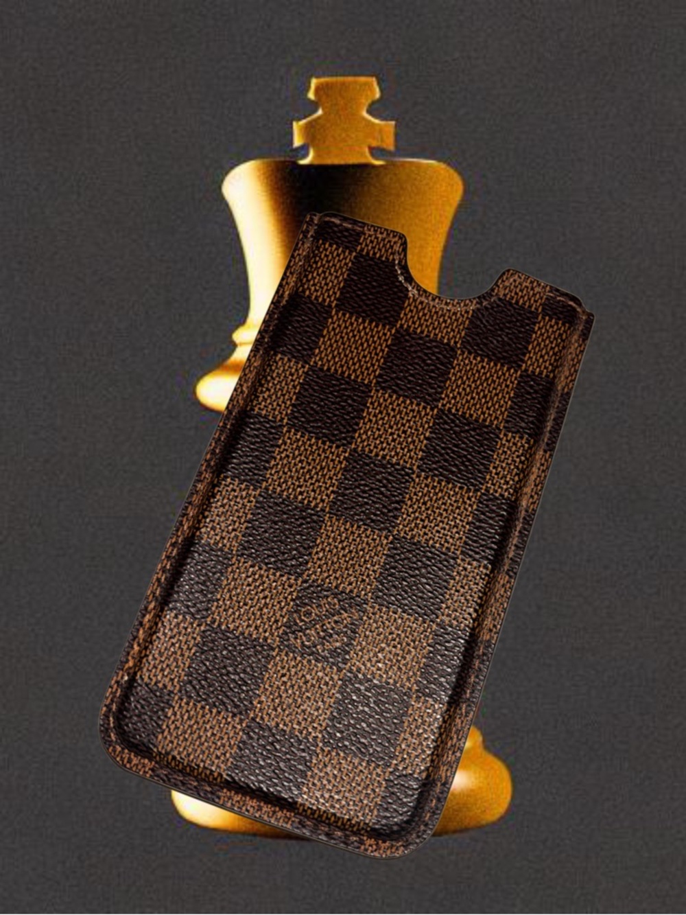 Louis Vuitton Brown Damier Ebene Leather Phone Sleeve